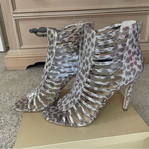 Leather Leopard Print Heels